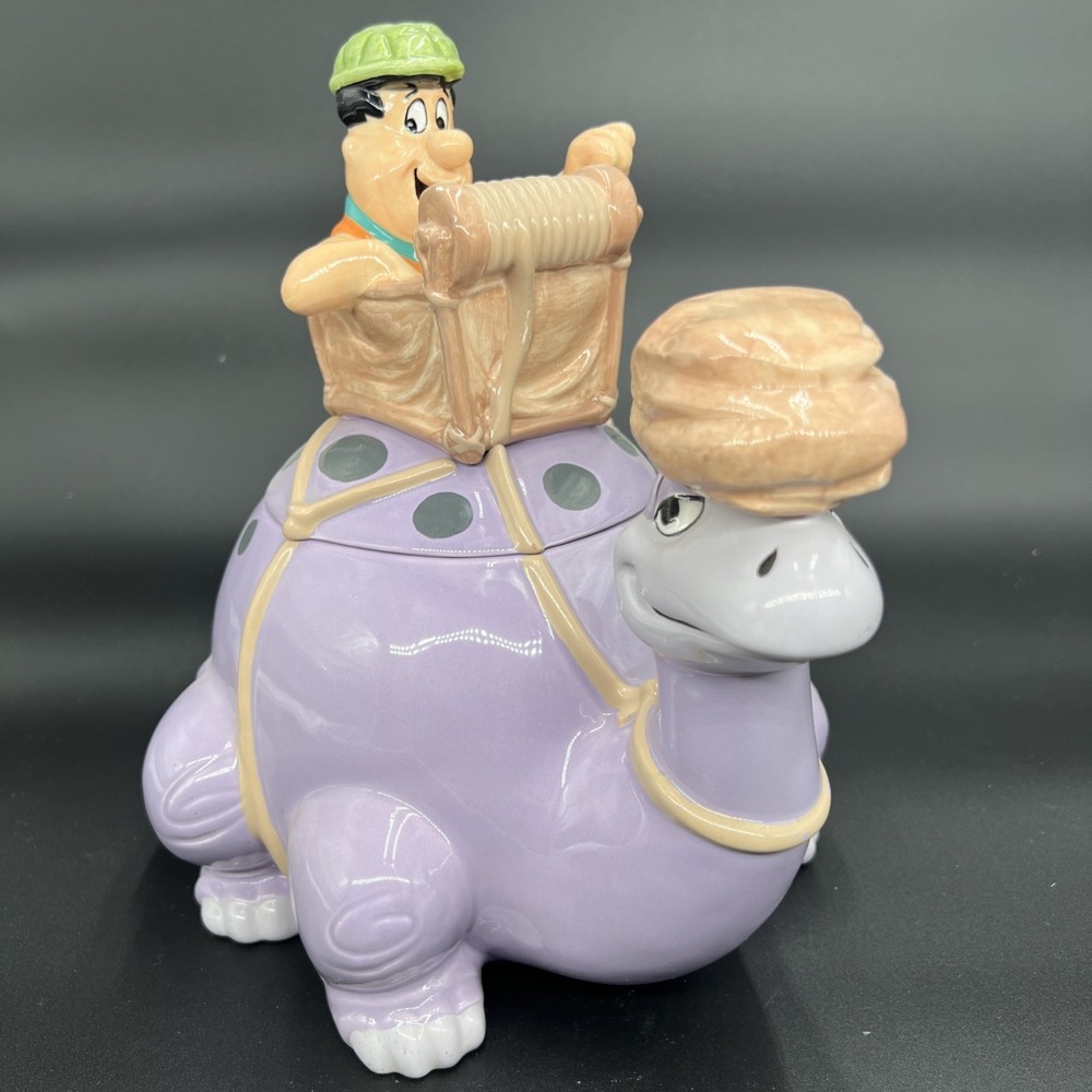 Vintage 1997 Warner Brothers Fred Flintstone Dinosaur Quarry Cookie Jar #275